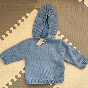 NWT 3-6 month hooded knit sweater (brand: 2H Handknits)